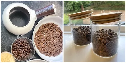 Freshly roasted coffee beans